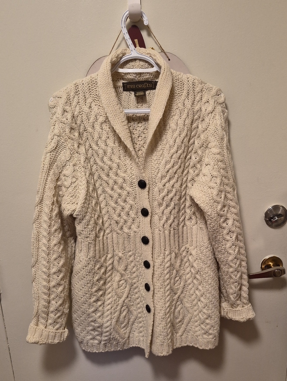 Cream Cable Knit Button-Up Cardigan